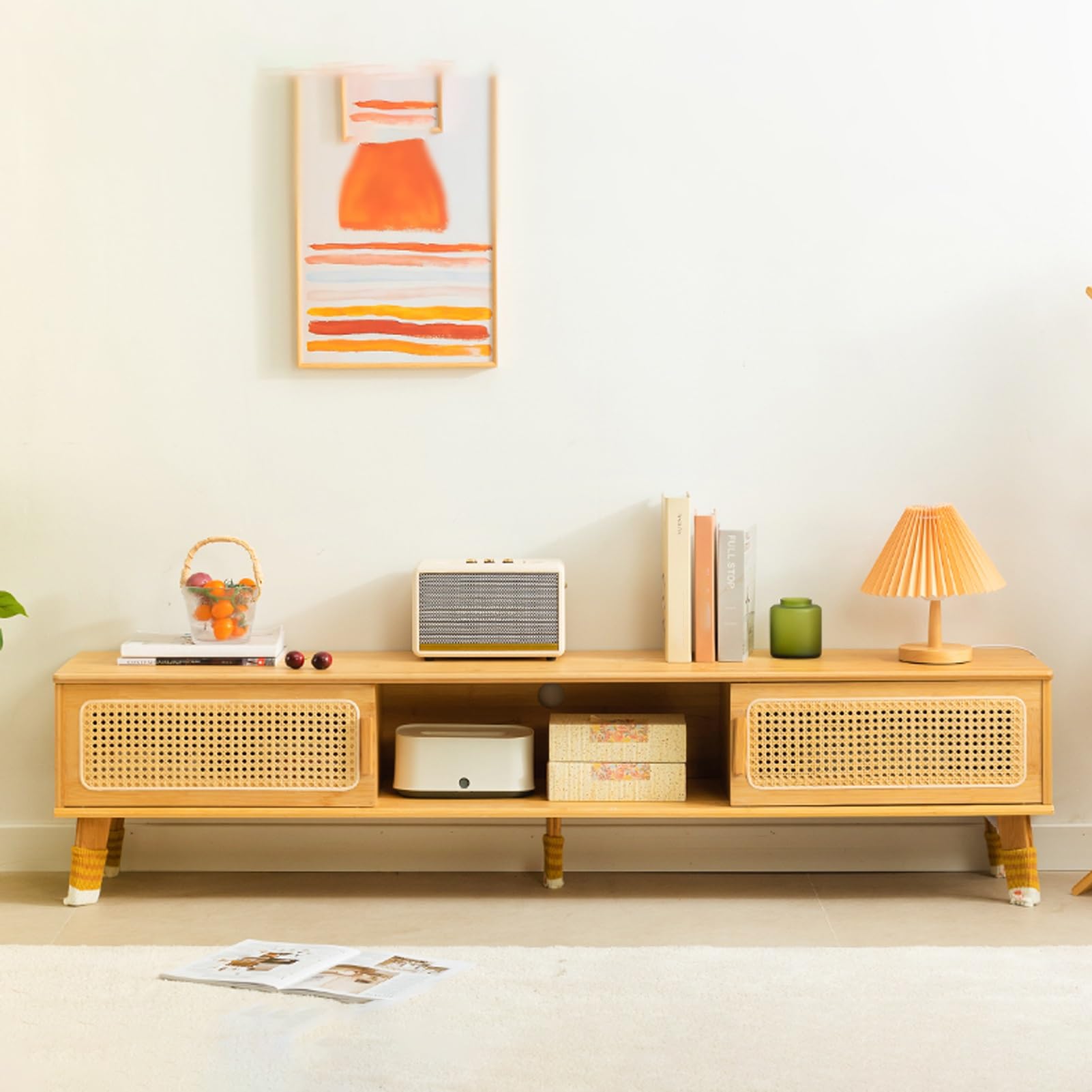 Amazon.com: Rattan TV Stand, TV Console, Entertainment Center, TV